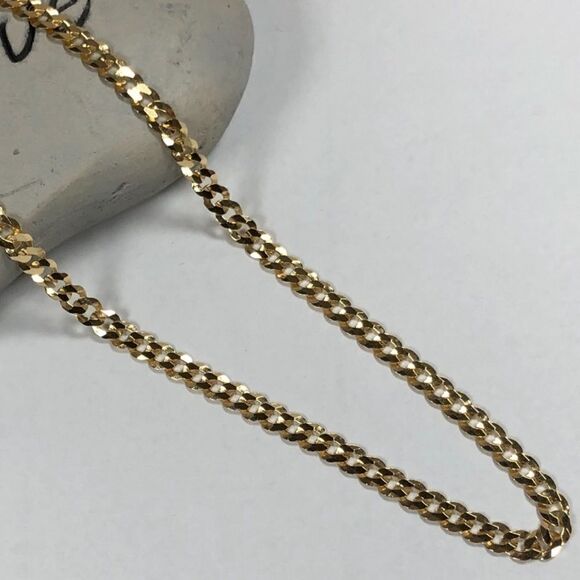 Men’s 18k Gold over 925 Cuban Chain Necklace 20” - Picture 8 of 9